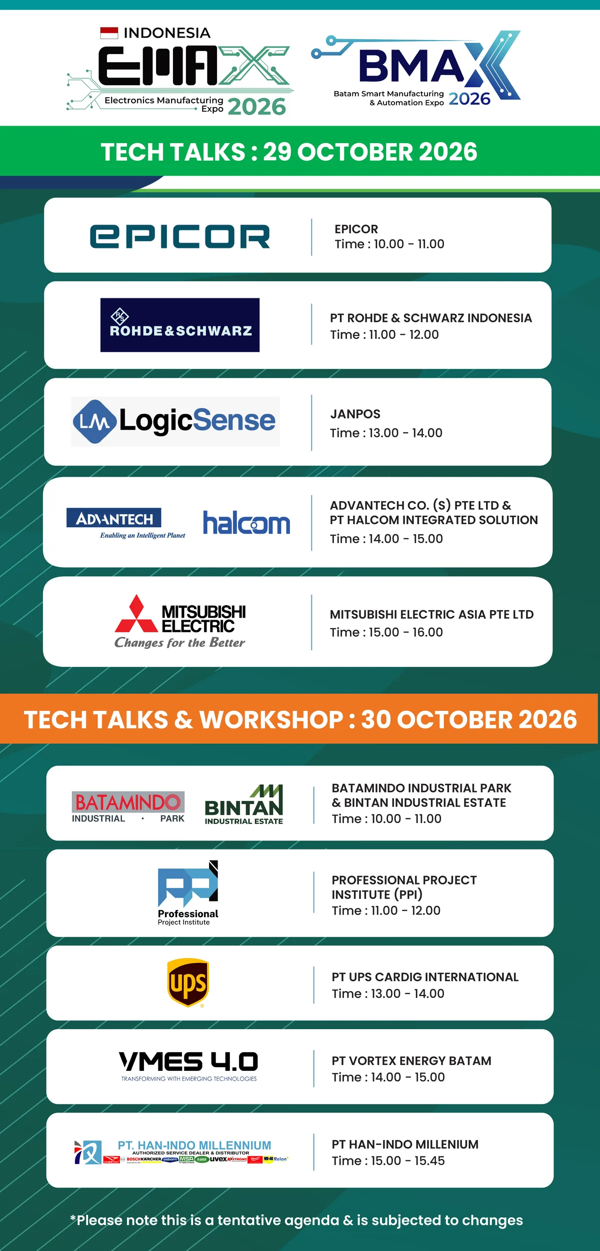 EMAX 2026 Technology Talks Agenda