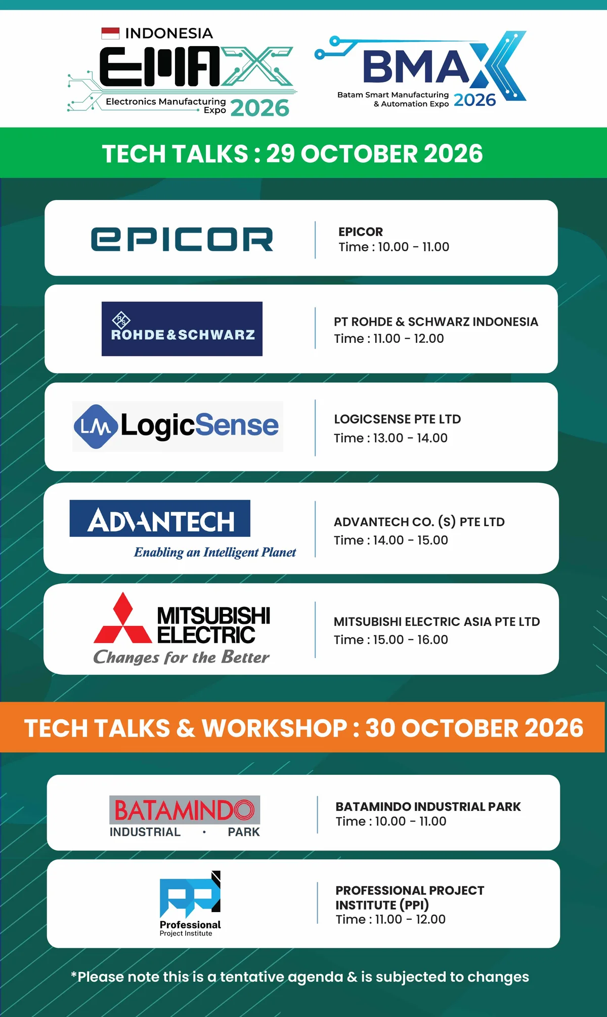 EMAX 2026 Technology Talks Agenda
