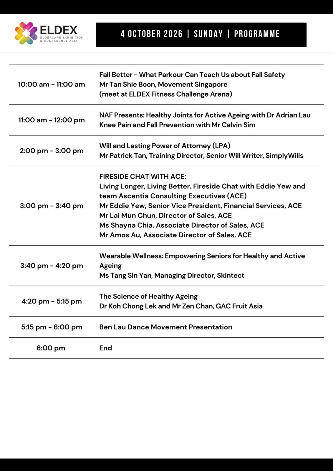 ELDEX Asia 2026 programme sessions